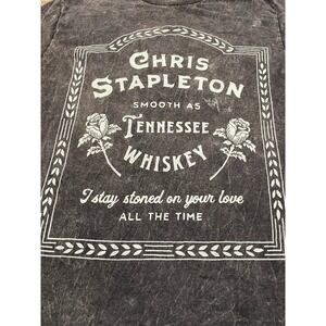 Chris Stapleton Tennessee Whiskey Mineral Wash Graphic T-Shirt Charcoal Small